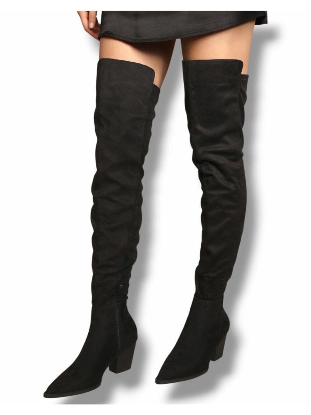Lulu’s Vessay Black Suede Over the Knee Boots